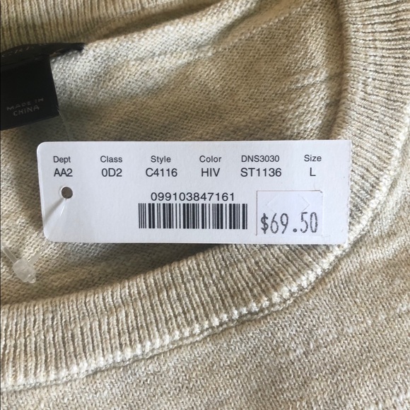 NWT J. Crew Sweater with Stripes - Size Large - Picture 5 of 5